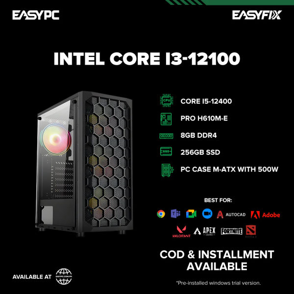 Computer+compl. i5 12400/H610M/256GB/HDD1TB/8GB
