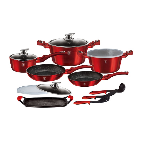 Berlinger Haus Frypan&Casserole set BH/6781 (16pcs) Burgundy