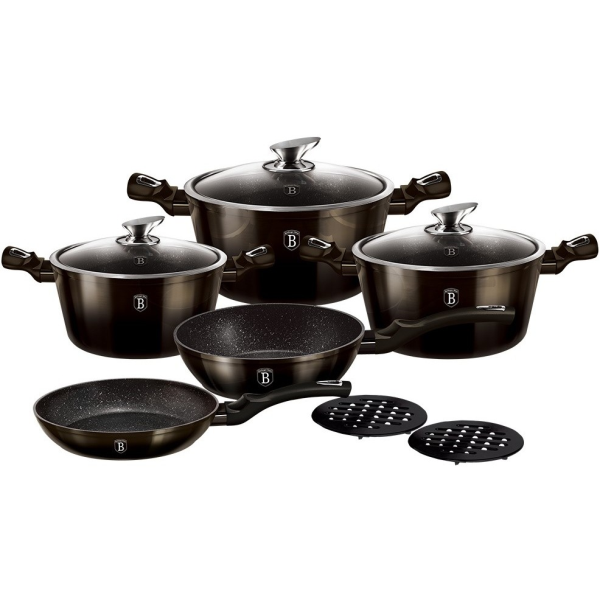 Berlinger Haus Frypan&Casserole set BH6615 Shiny Black