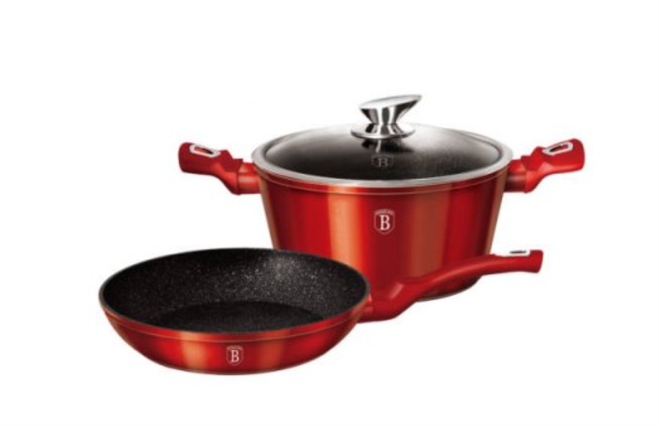 Berlinger Haus Набор «Сковорода и кастрюля» BH6779 (4pcs/24sm) Burgundy