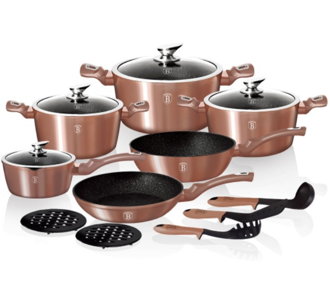 Berlinger Haus Набор «Сковорода и кастрюля» BH1224N Rose Gold (15pcs)