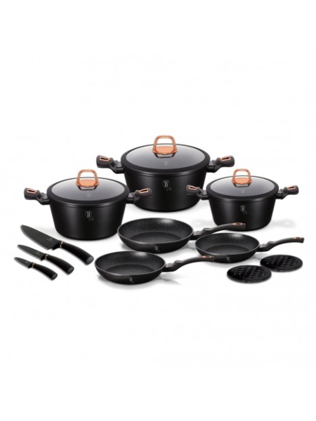 Berlinger Haus Набор «Сковорода и кастрюля» BH7187 (14pcs) Black Rose