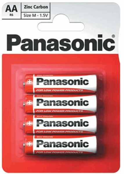 PANASONIC BATTERY R6REL/4BPR (32830) ZINC AA 4