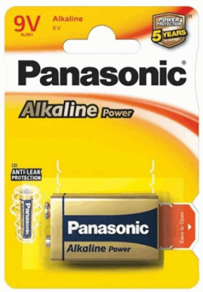 PANASONIC Аккумулятор 6LR61REB/1BP (39303) ALKALIN 9V