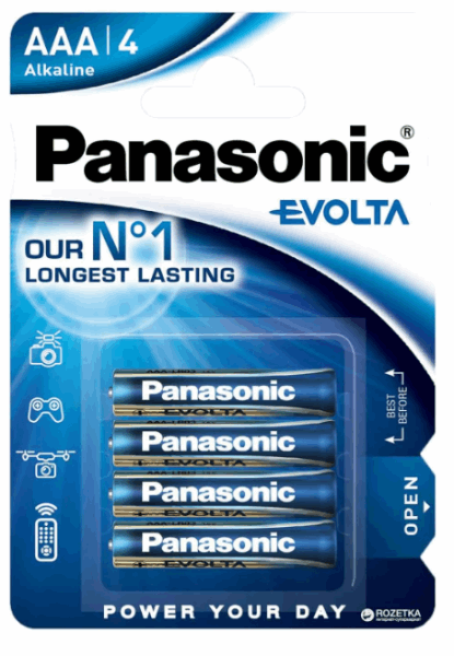 PANASONIC Аккумулятор LR03EGE/4BP (39006) EVOLTA AAA 4