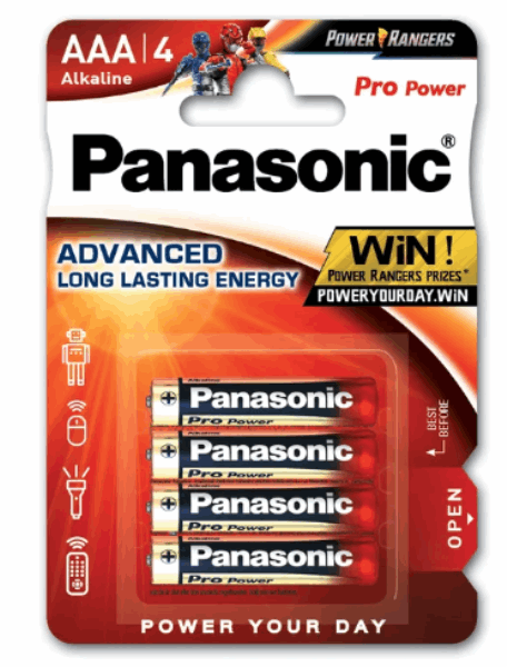 PANASONIC BATTERY LR03XEG/4BP (44871)PRO POWER AAA 4