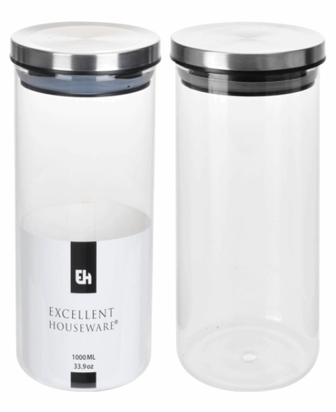 EH STORAGE JAR GLASS WITH LID 031863