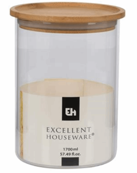 EH STORAGE JAR GLASS WITH LID 023338 (1700ML)